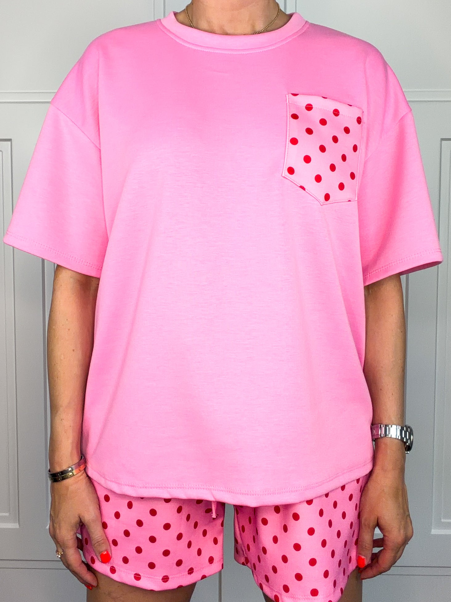 Punkte-Shirt in Pink | Made in Italy | Gr. 36–42