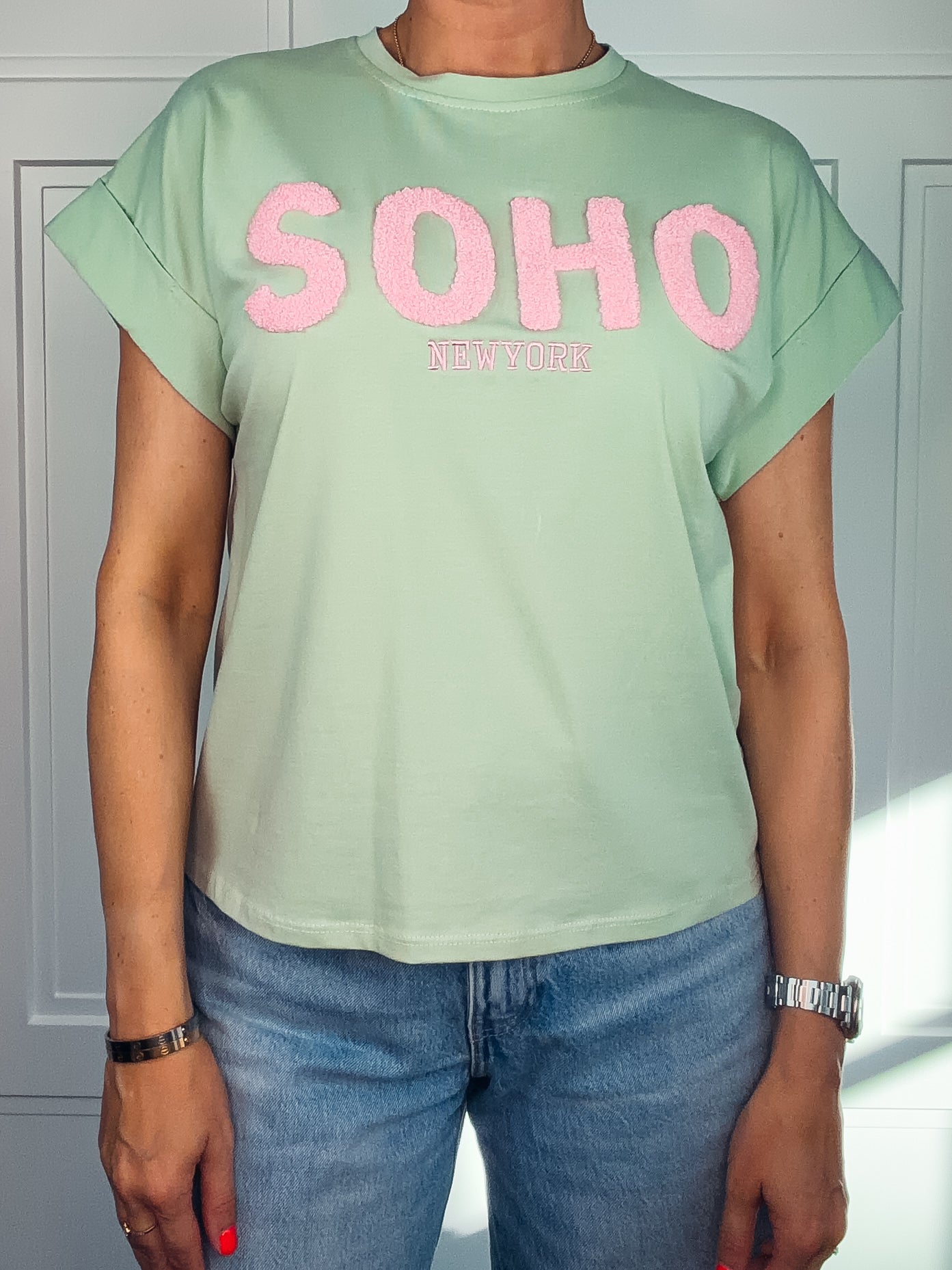 SOHO-Shirt in Hellgrün | Made in Italy | Gr. 36–42