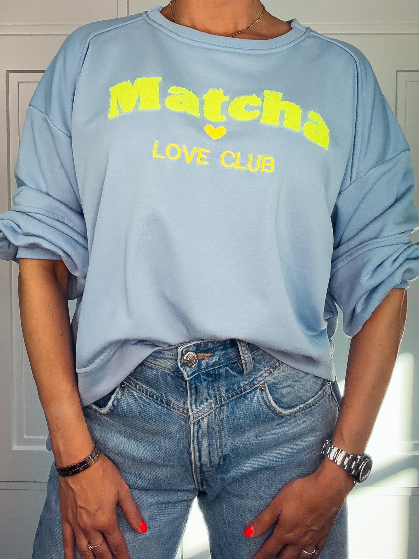 Matcha Club Sweater in Hellblau | Made in Italy | Gr. 34–42