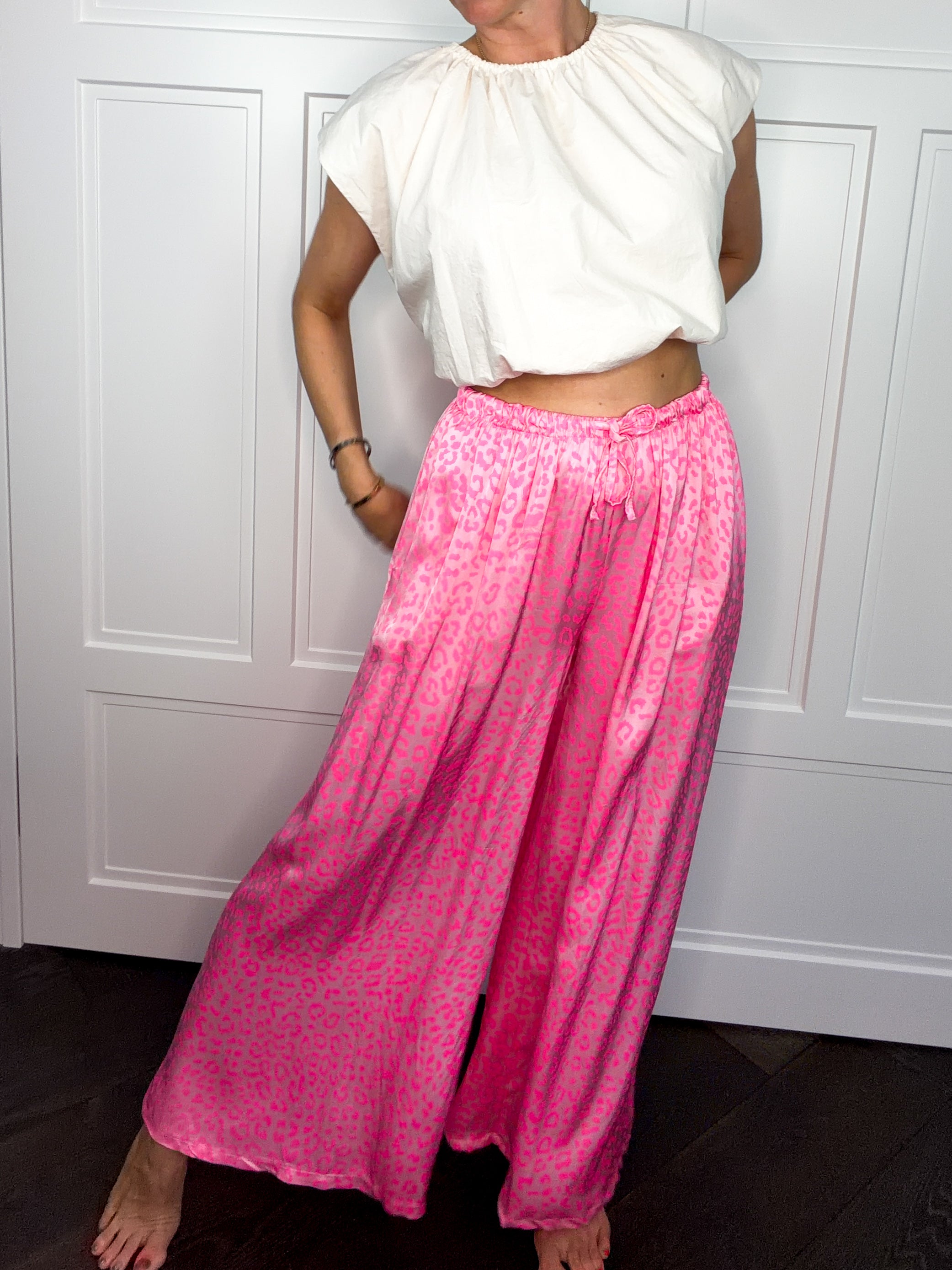 HOSE Leoprint Pink mit Neonpink