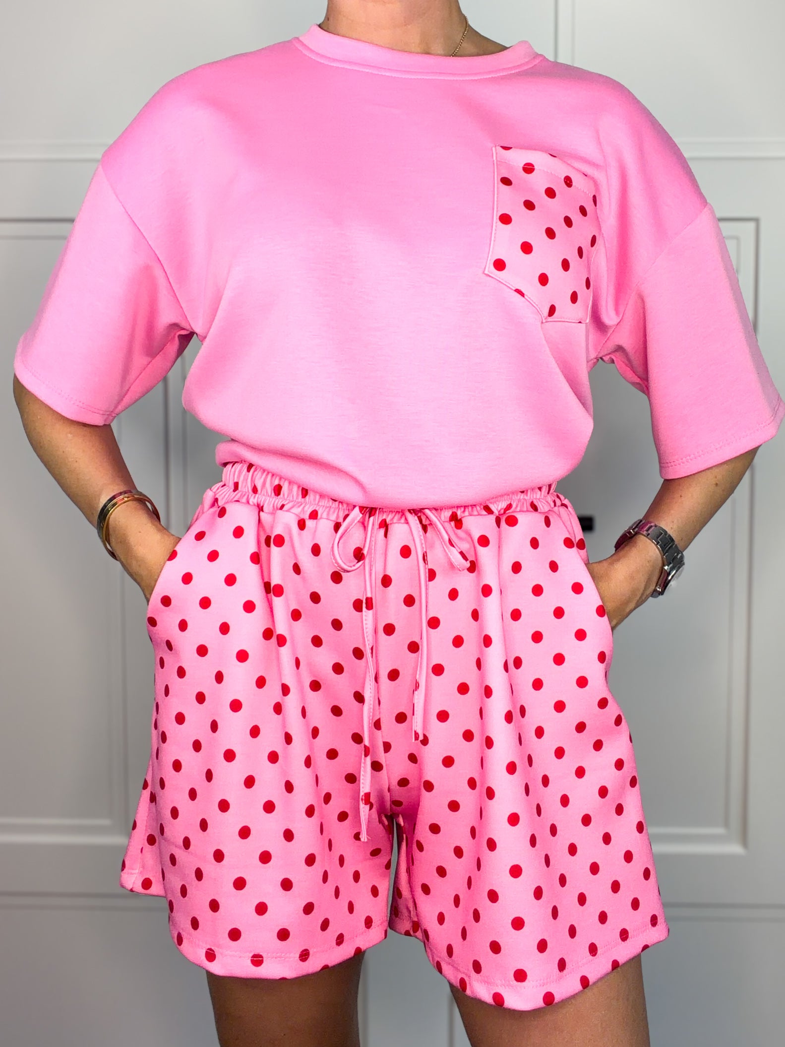Punkte-Zweiteiler in Pink | Made in Italy | Gr. 36–42
