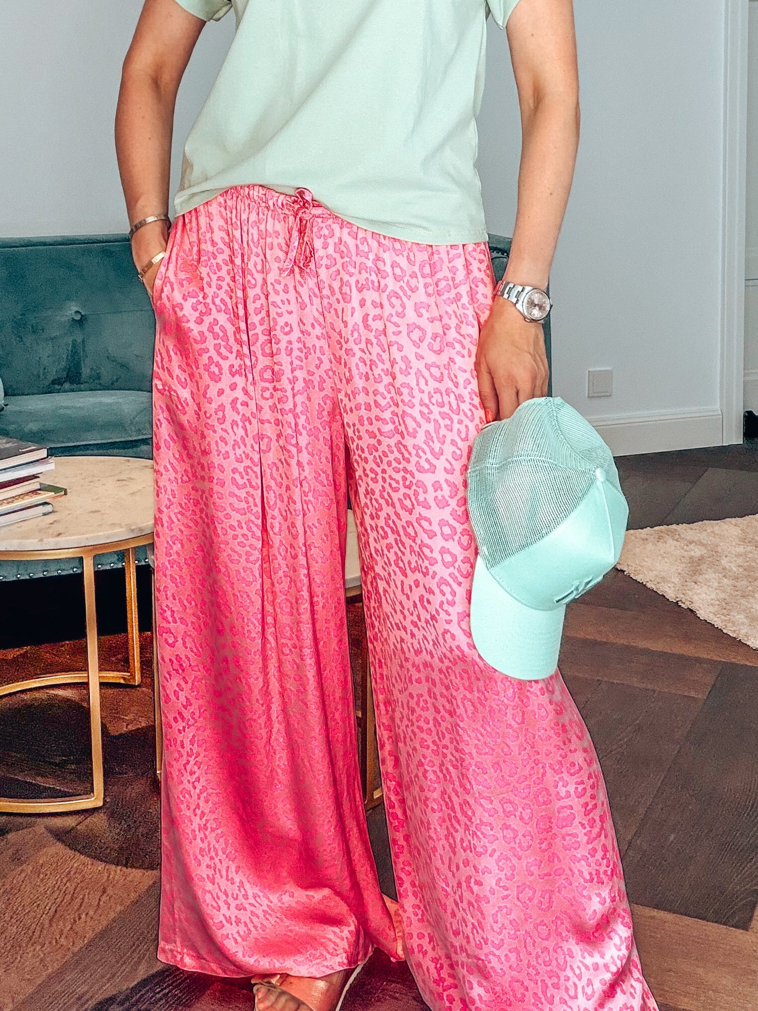 HOSE Leoprint Pink mit Neonpink