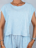Frottee-Shirt in Babyblau | 100 % Baumwolle | Gr. 36–42