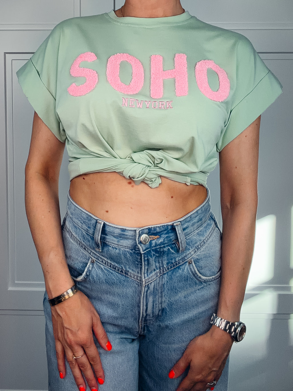 SOHO-Shirt in Hellgrün | Made in Italy | Gr. 36–42