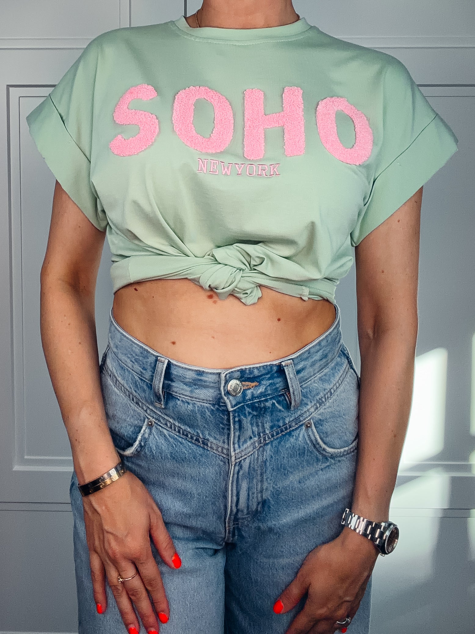 SOHO-Shirt in Hellgrün | Made in Italy | Gr. 36–42