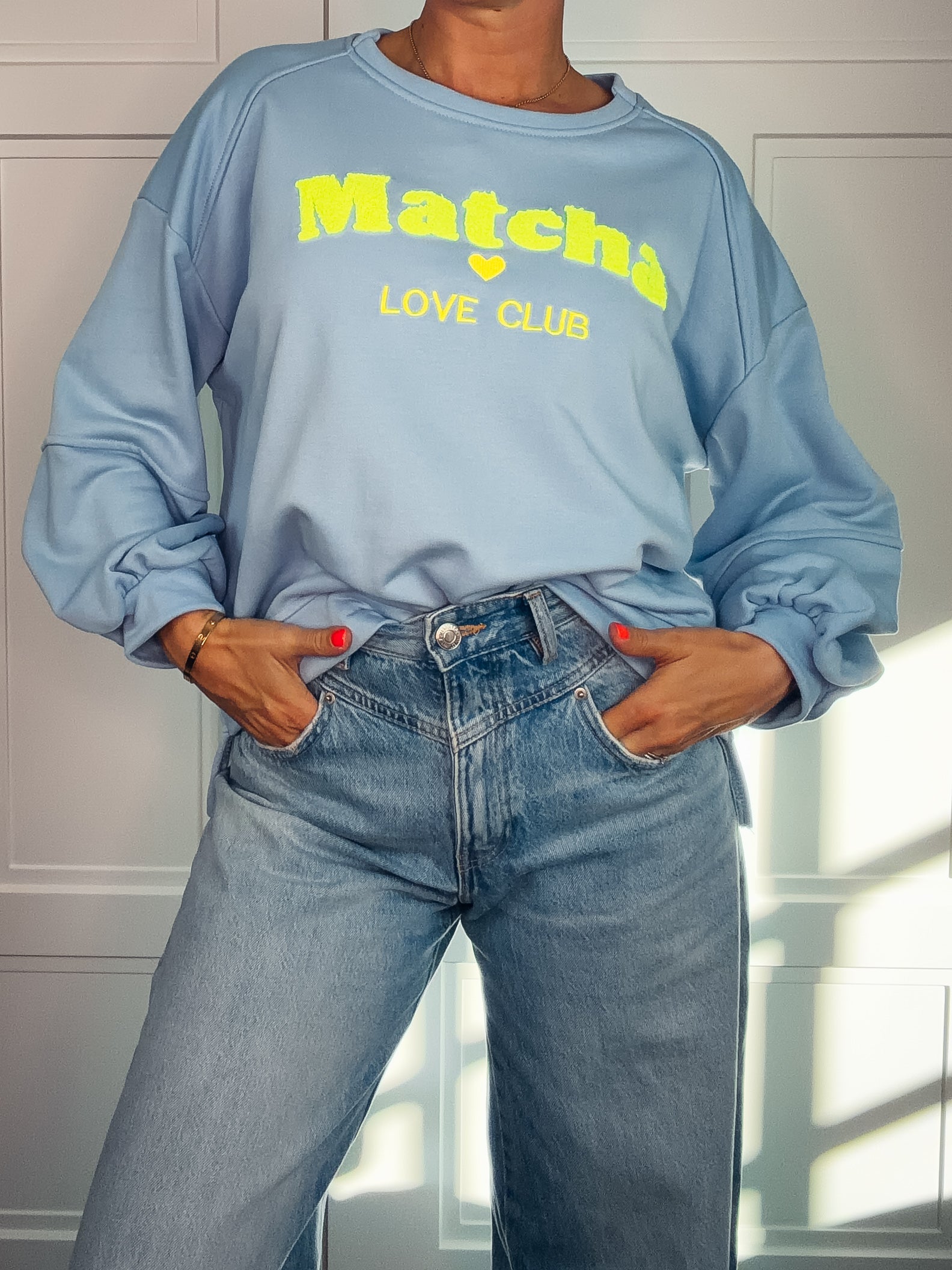 Matcha Club Sweater in Hellblau | Made in Italy | Gr. 34–42