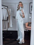 Butterstoff-Hose in Taupe | Made in Italy | Gr. 36–42