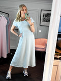 KLEID gestreift Babyblau