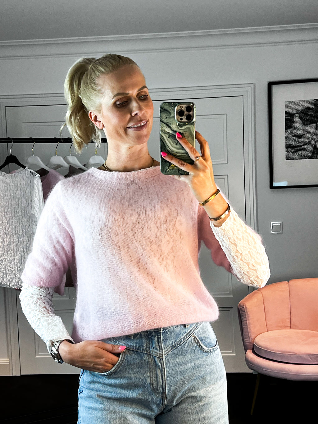 PULLI Mohair rosa