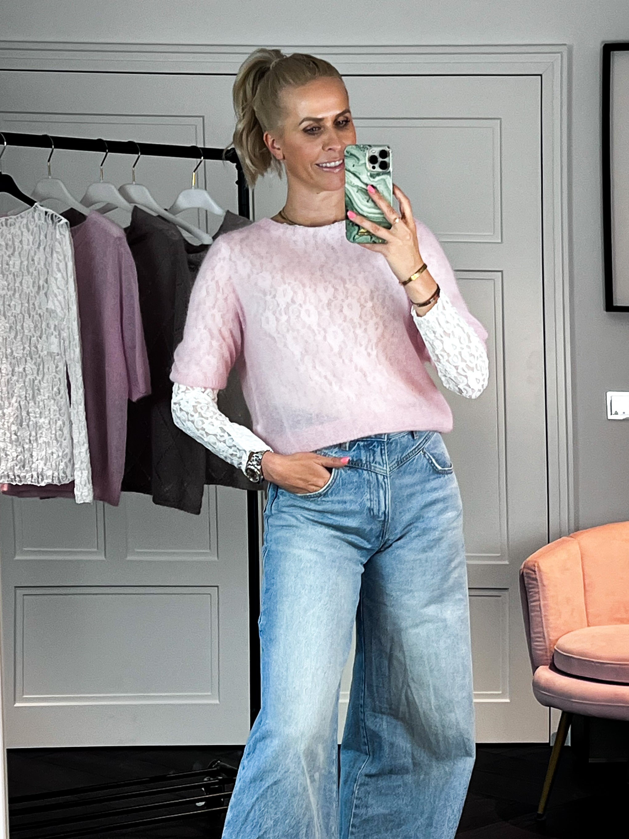 PULLI Mohair rosa