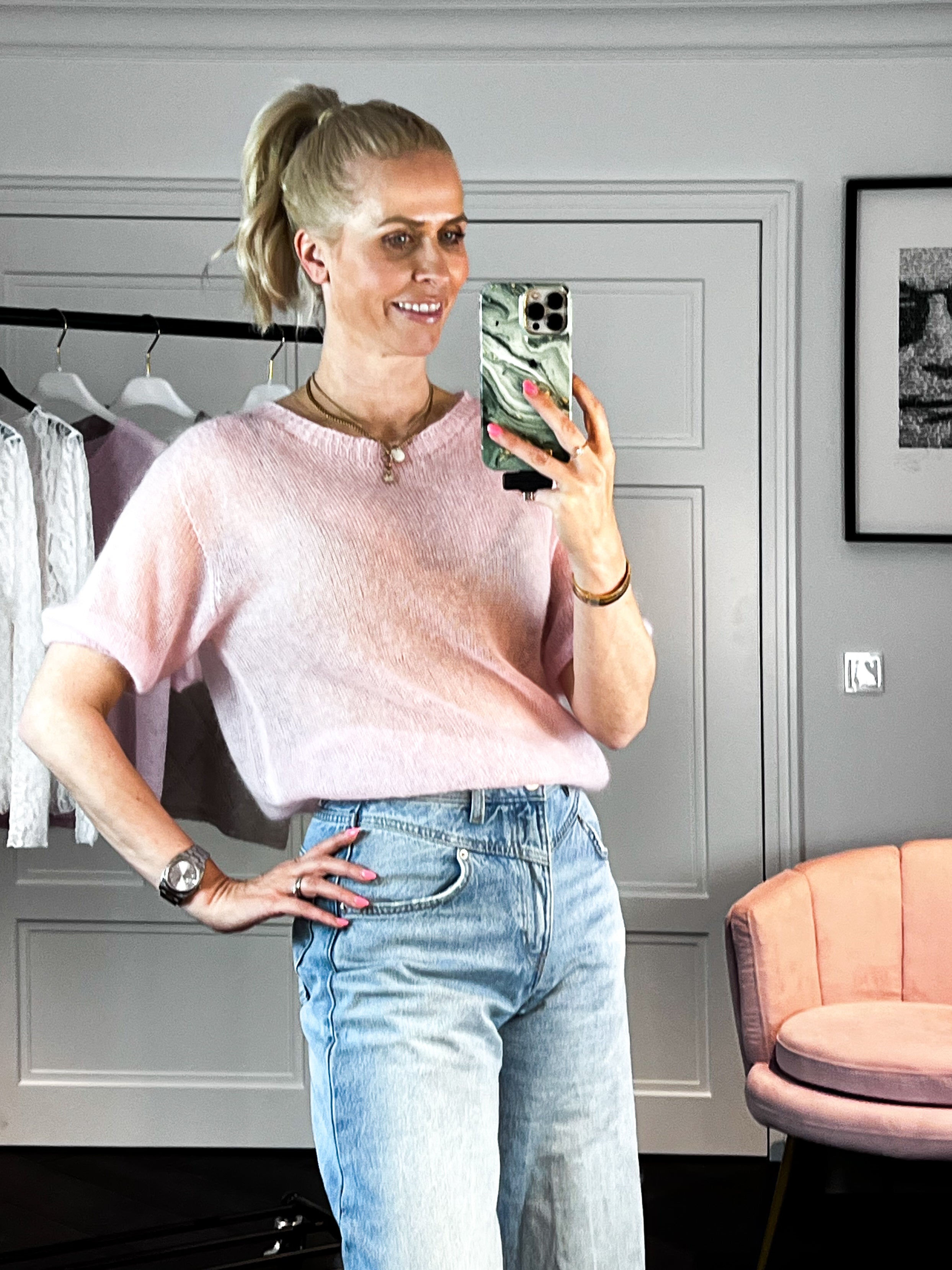 PULLI Mohair rosa