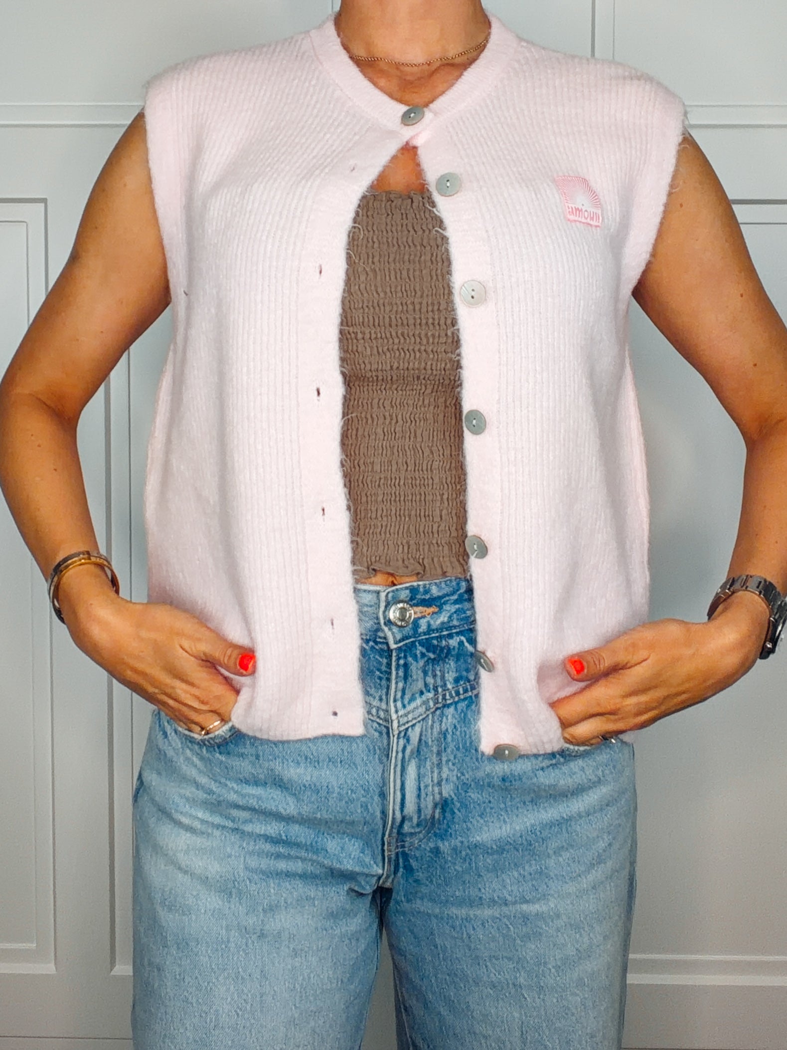 Smok-Bandeau-Top Taupe | Gr. 36–42