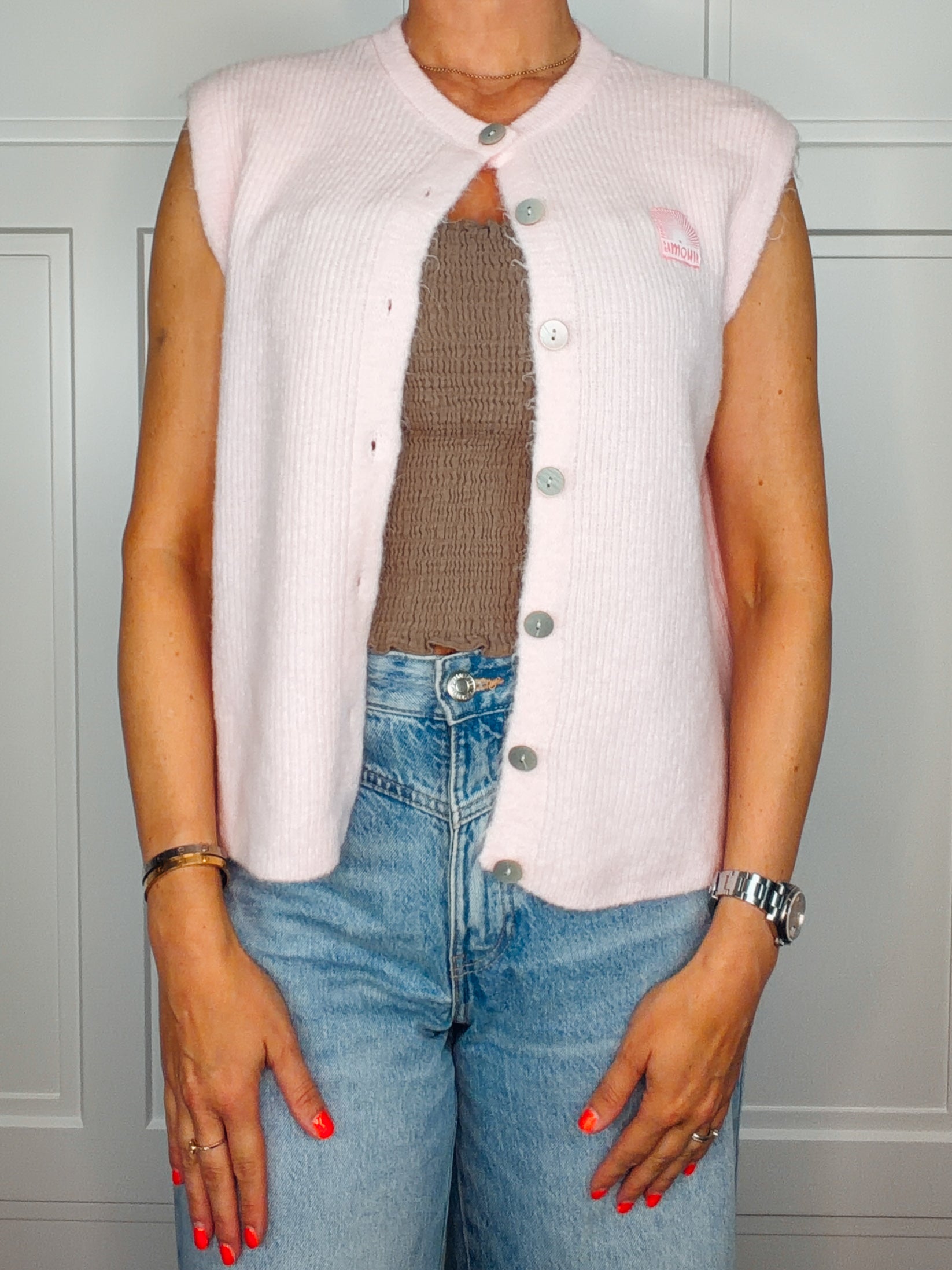 Smok-Bandeau-Top Taupe | Gr. 36–42