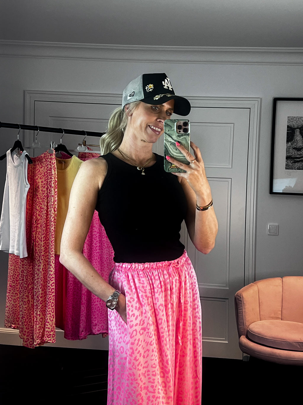 HOSE Leoprint Pink mit Neonpink
