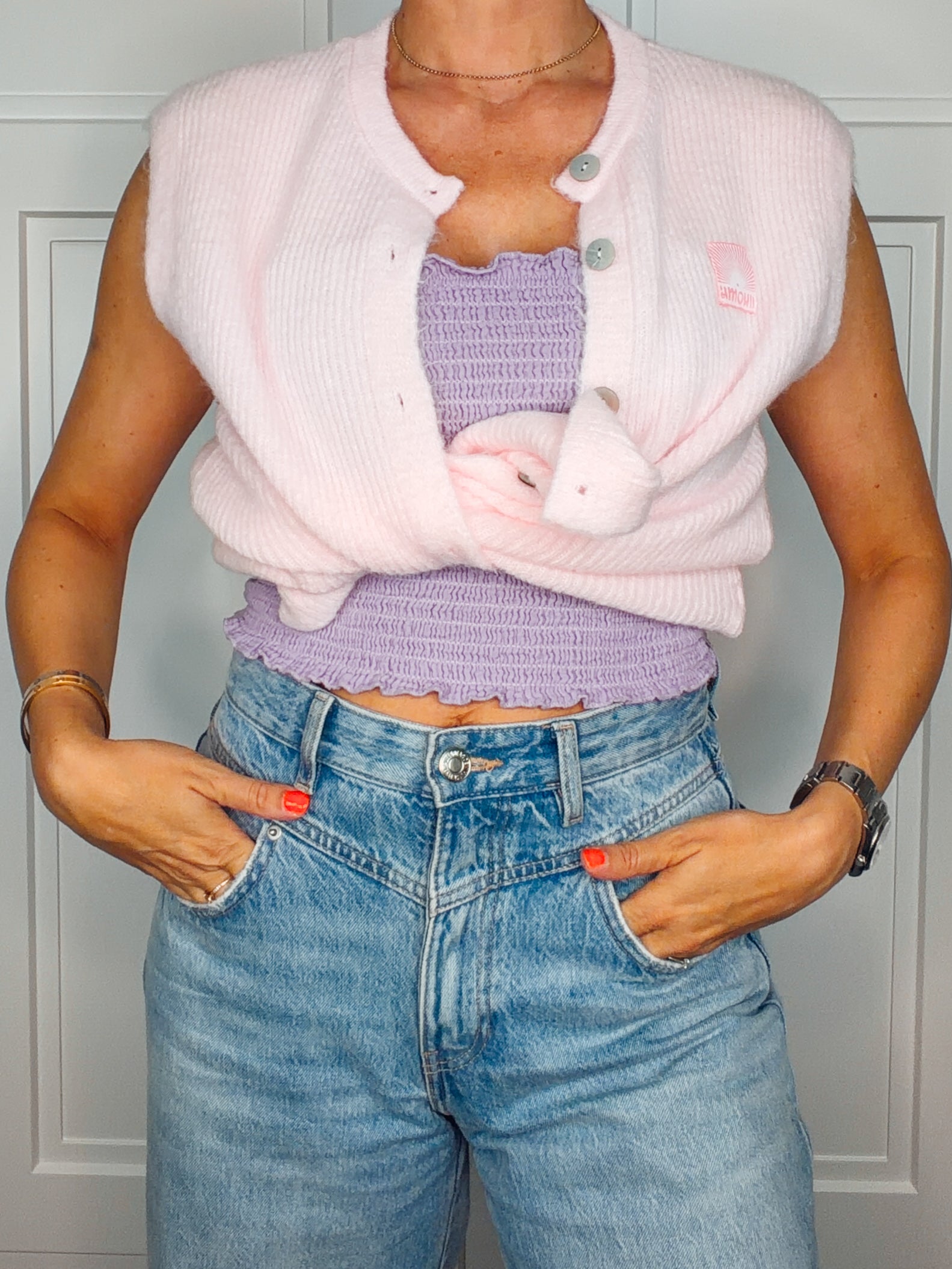 Smok-Bandeau-Top Lila | Gr. 36–42