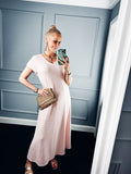 KLEID gestreift rosa