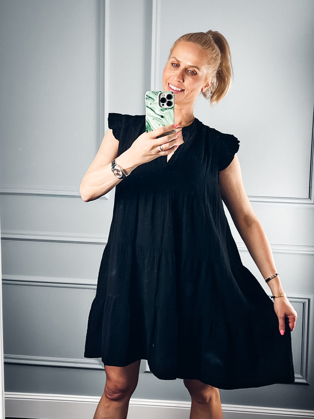 KLEID Musselin schwarz