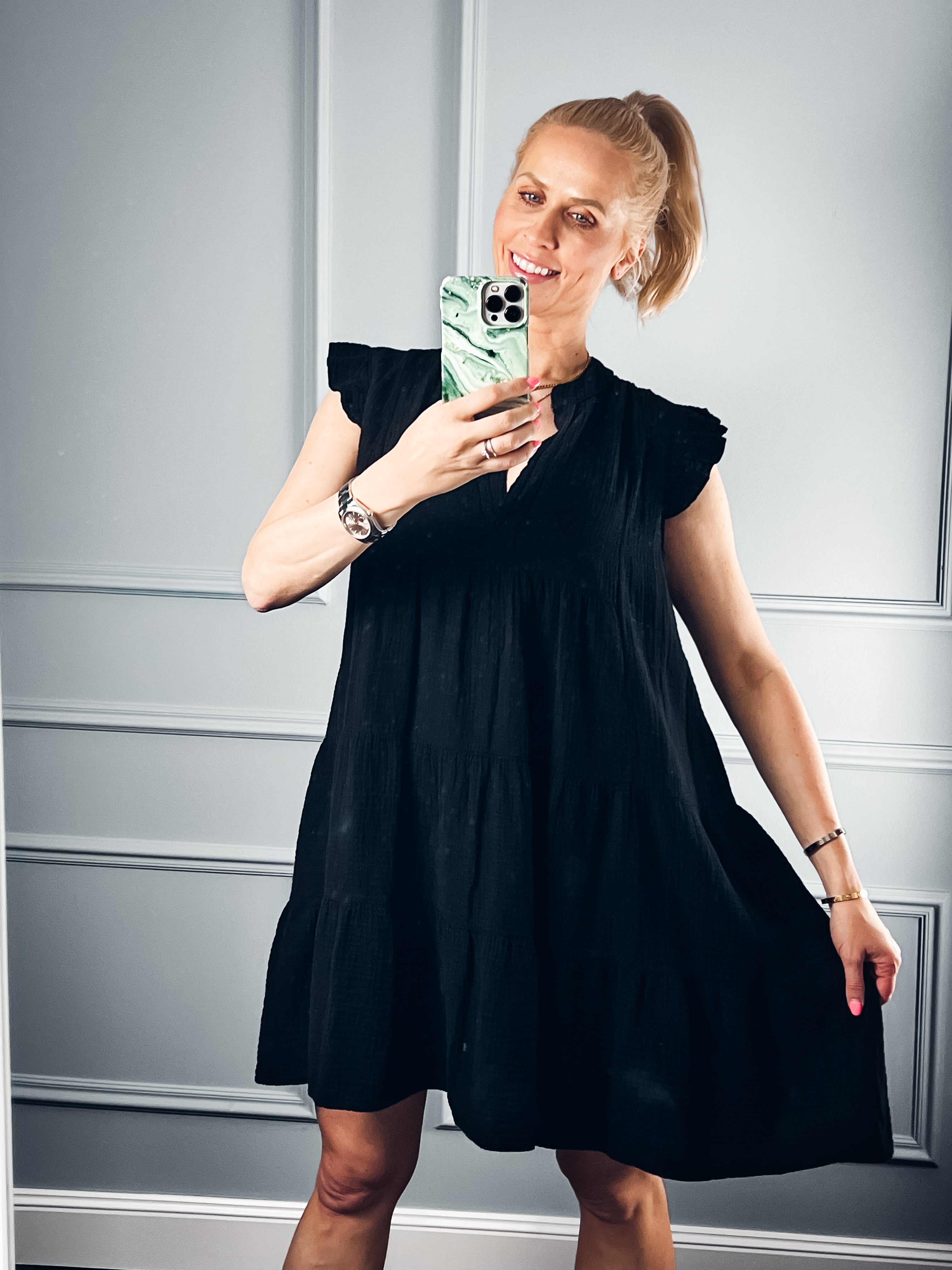 KLEID Musselin schwarz