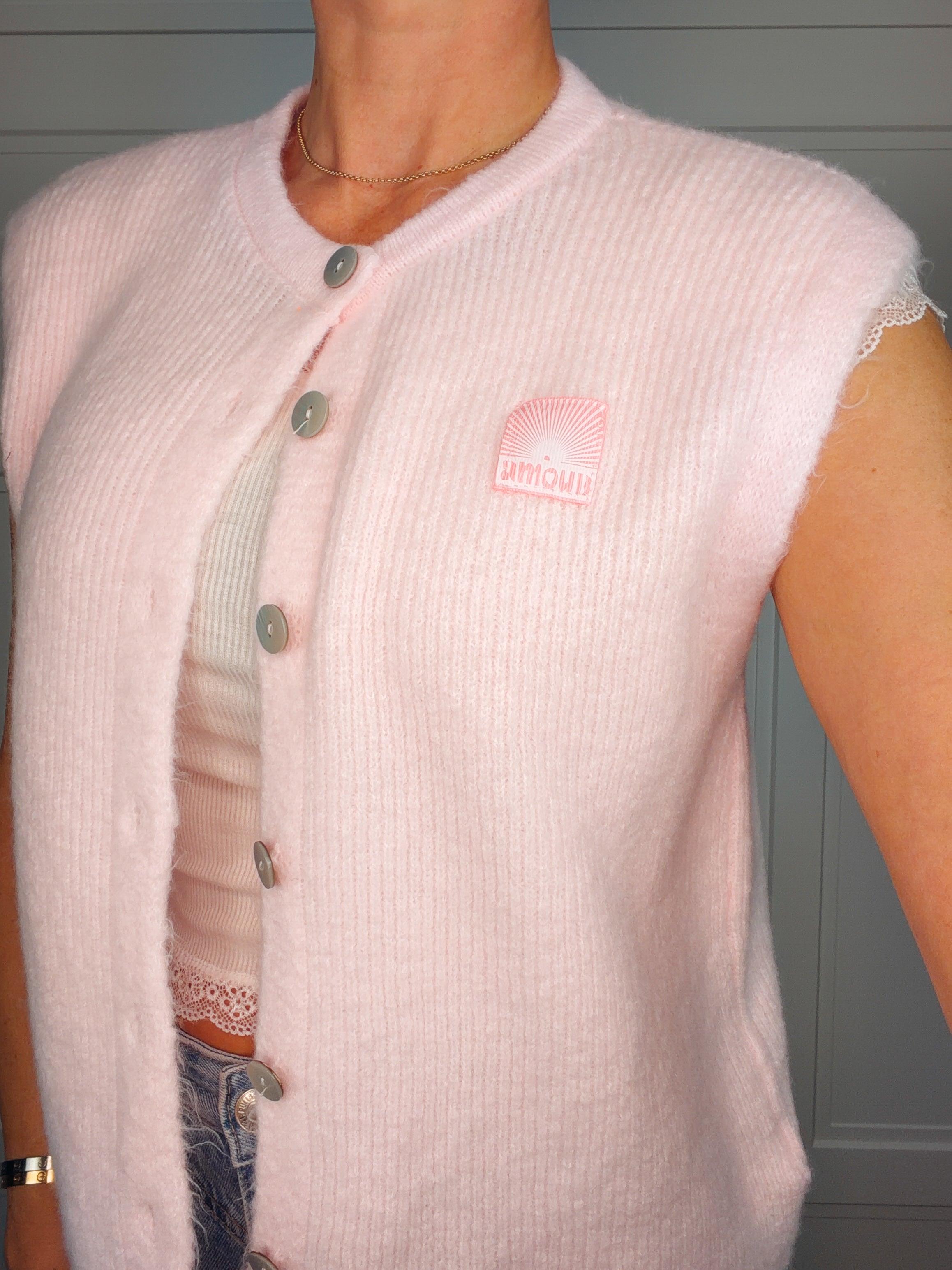Strickweste Hellrosa | One Size (Gr. 36–42)