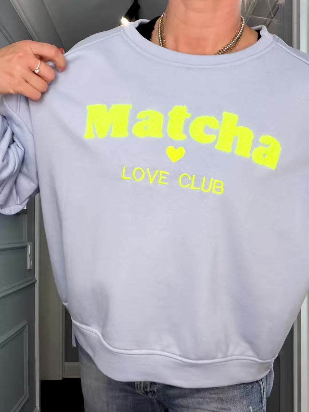 Matcha Club Sweater in Hellblau | Made in Italy | Gr. 34–42
