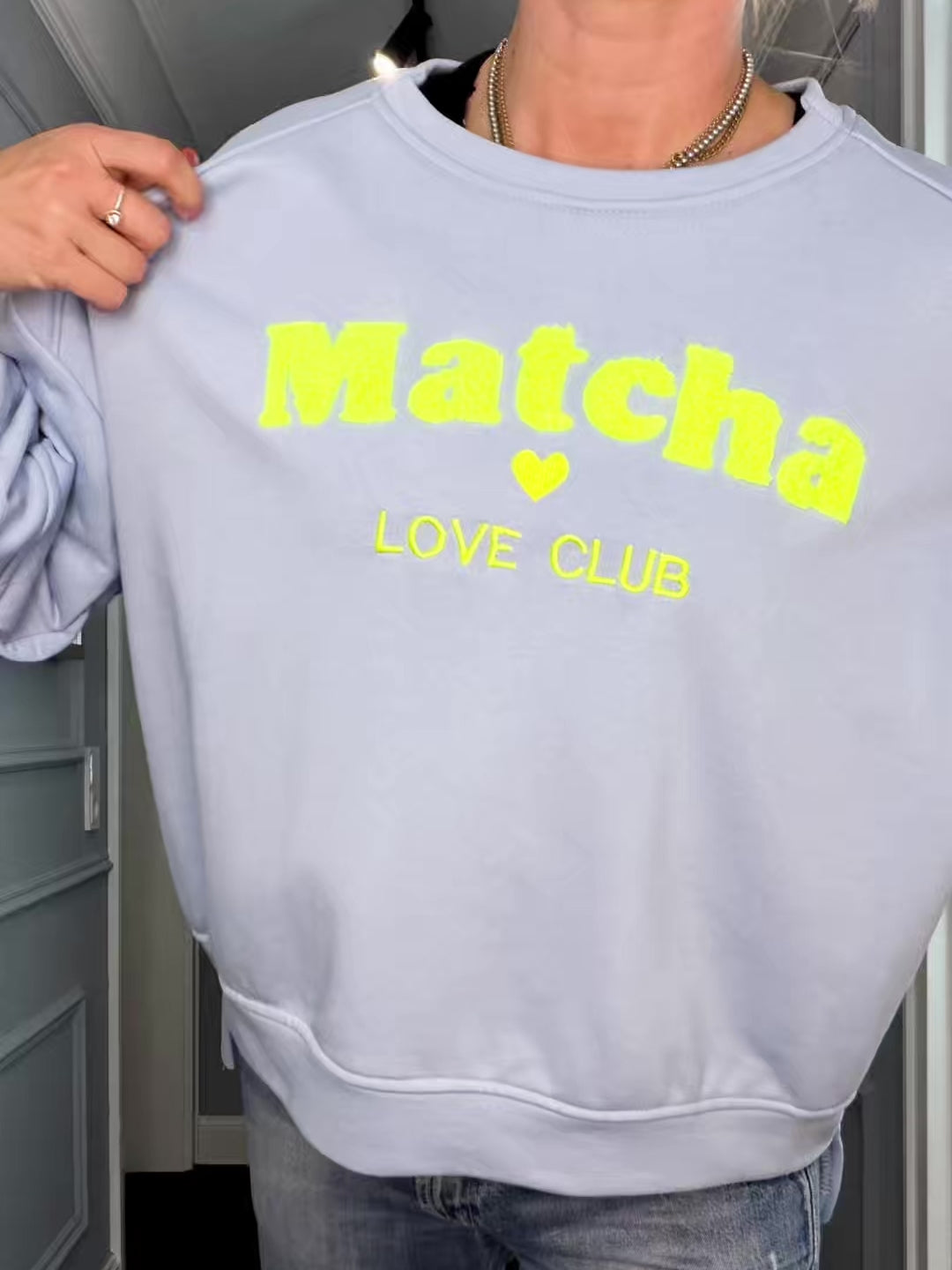 Matcha Club Sweater in Hellblau | Made in Italy | Gr. 34–42
