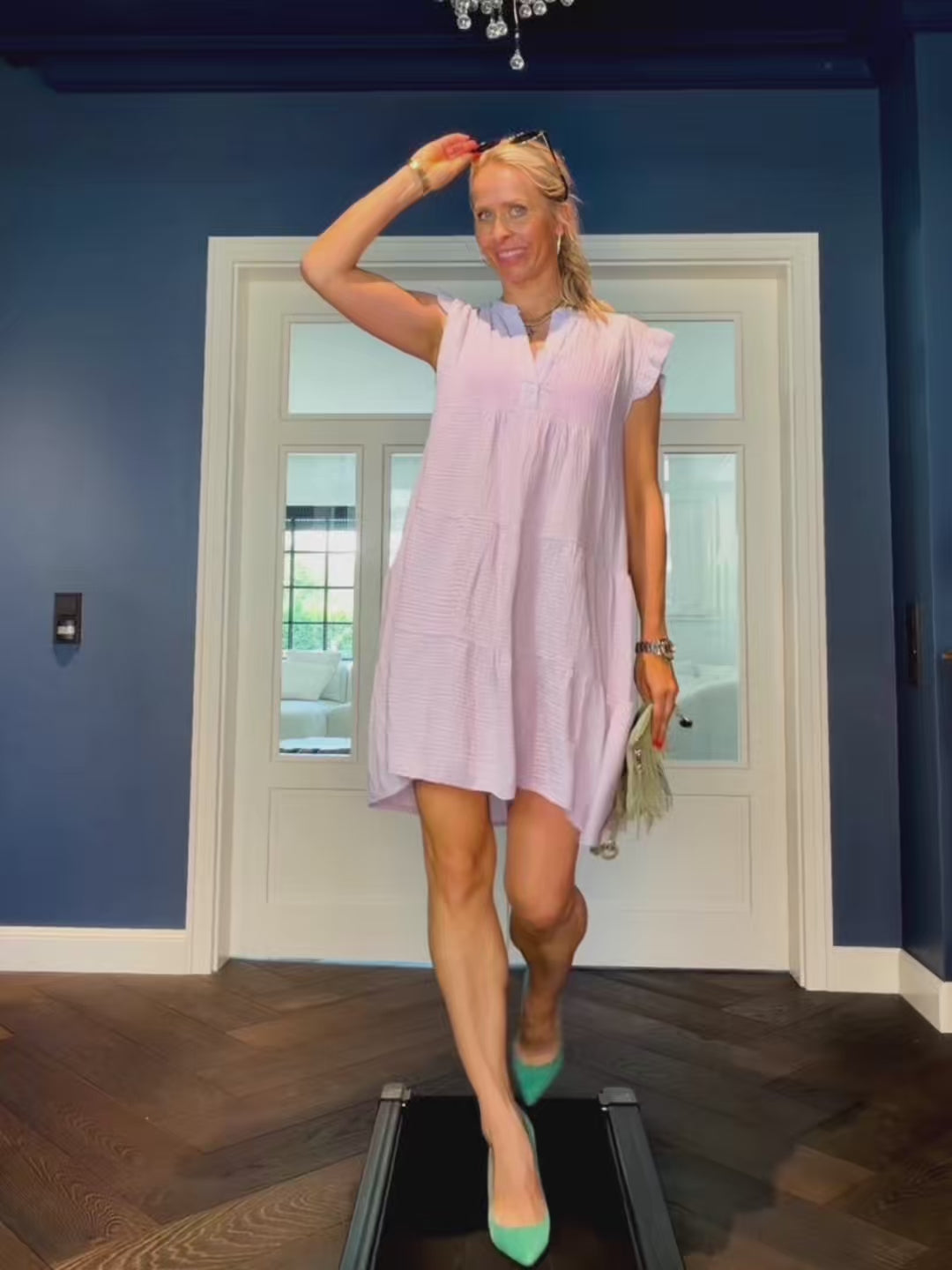 Musselin-Kleid in Flieder | 100 % Baumwolle | Gr. 36–42