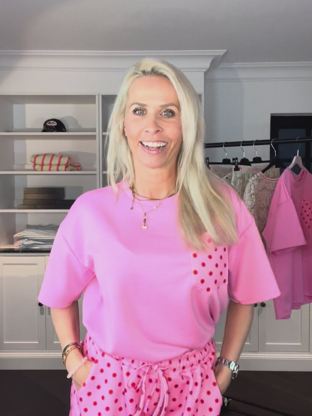 Punkte-Zweiteiler in Pink | Made in Italy | Gr. 36–42
