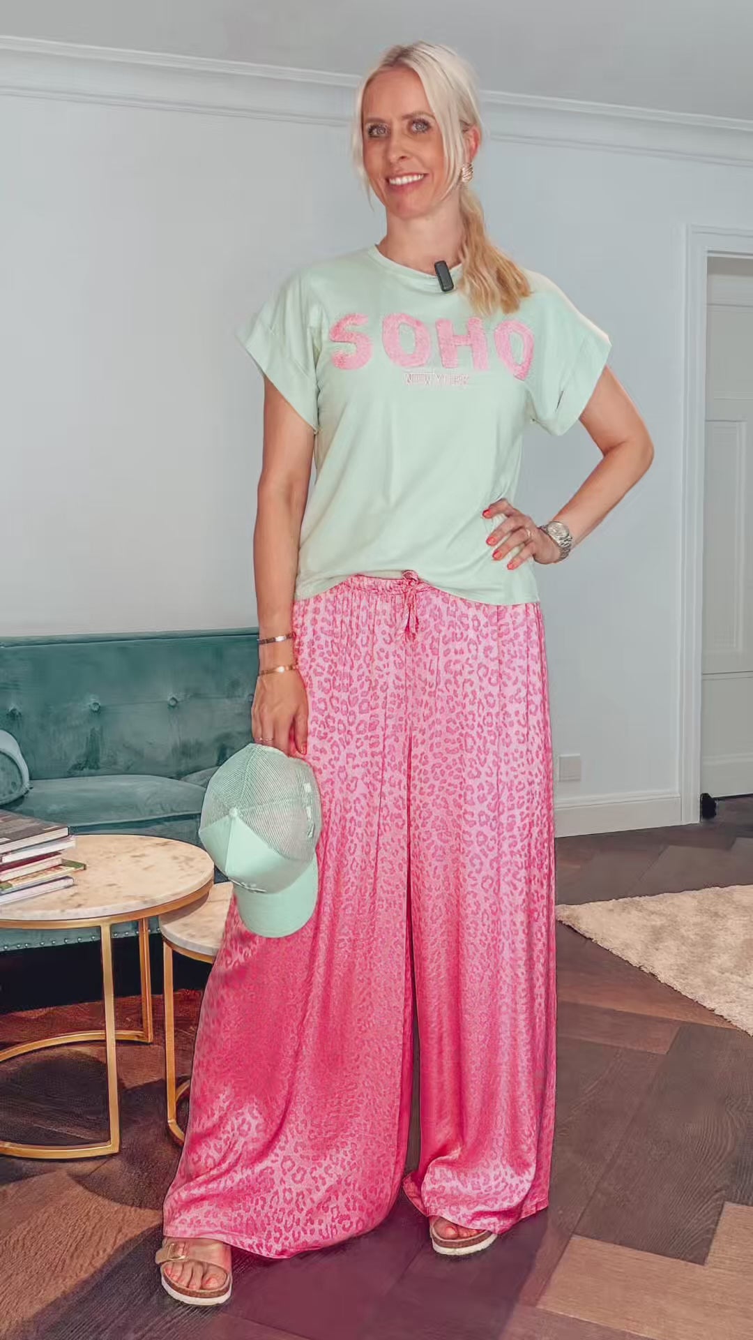 HOSE Leoprint Pink mit Neonpink