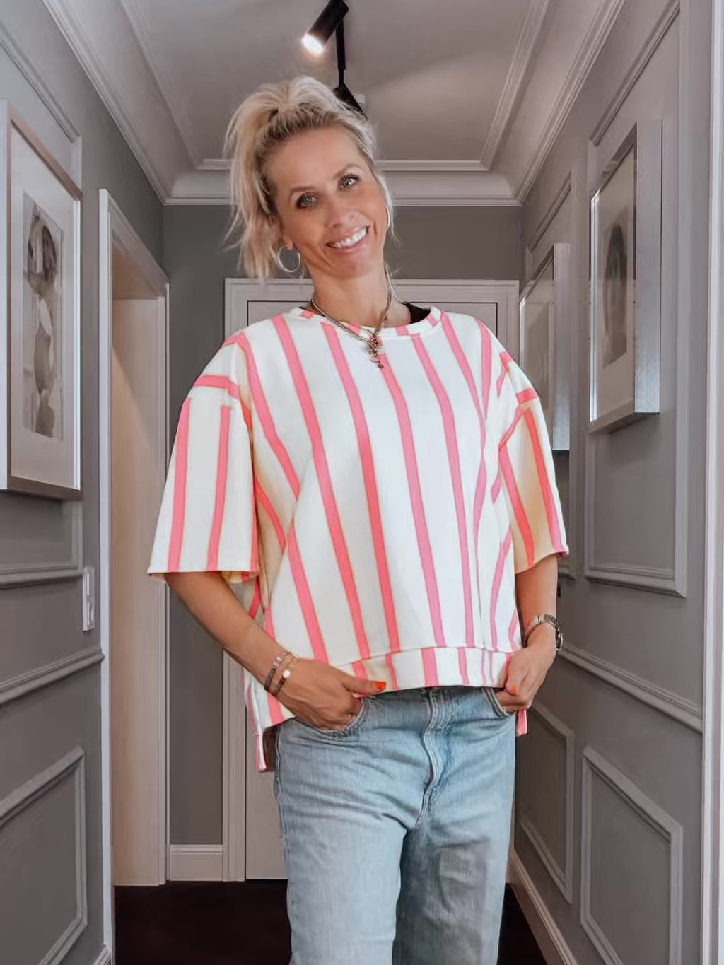 Gestreifter Sweater in Gelb | Made in Italy | Gr. 34–42